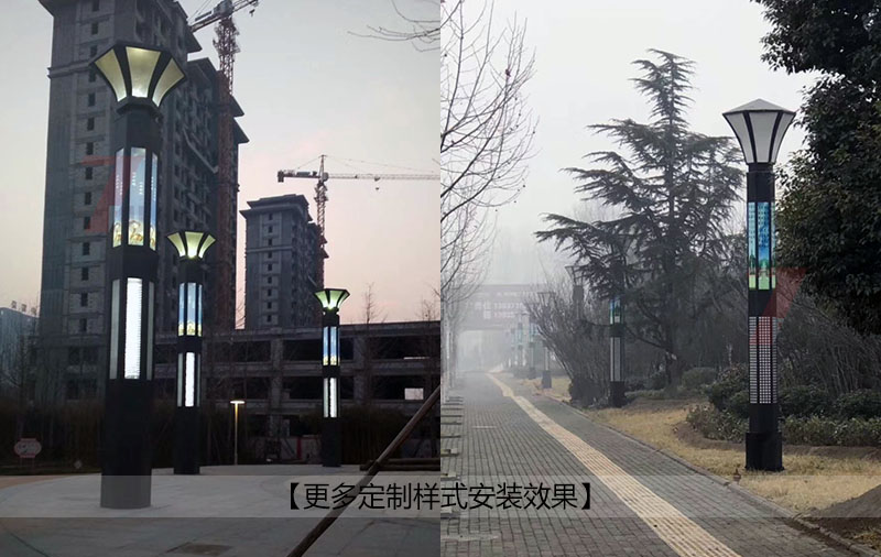 (QDJGDZ-023)六边发光园林立柱榴莲视频污版定制款公园安装效果实景